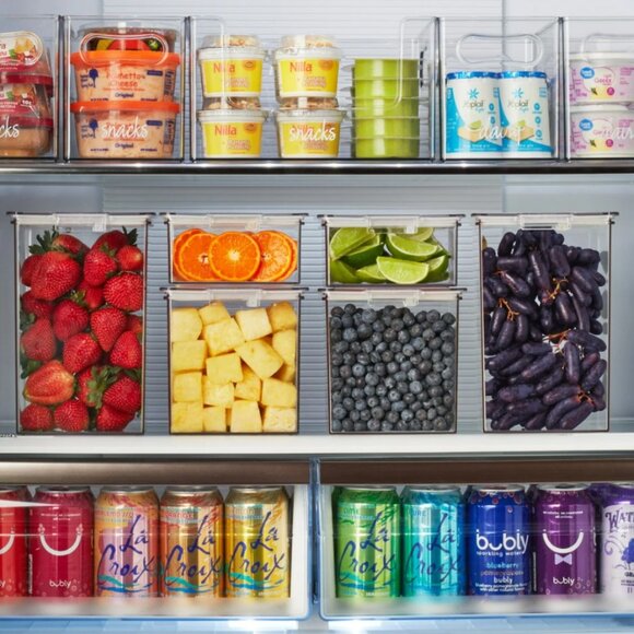 2X The Home Edit Medium Canisters Food Storage Containers Clear 4" x 6" x 6" Pan - Picture 1 of 9